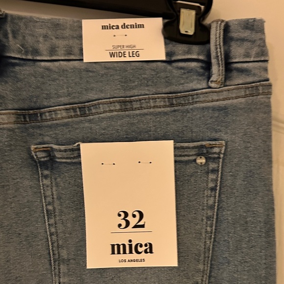 Mica Size 32 Wide Leg Blue Denim Women Jeans - Picture 3 of 6